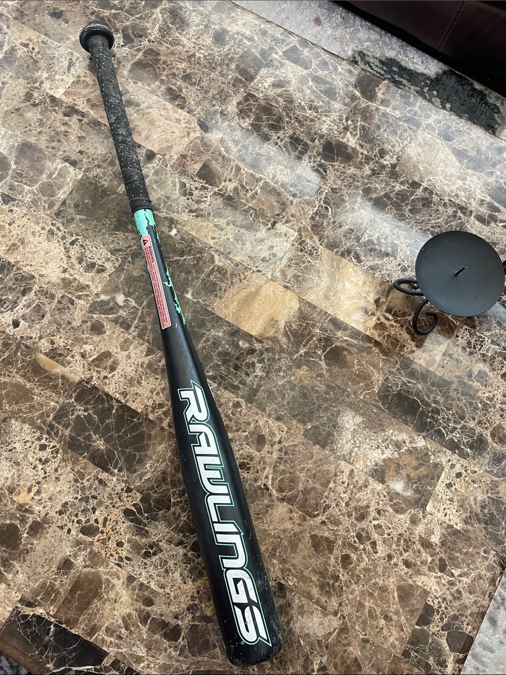 Rawlings Black and Teal Youth Baseball Bat